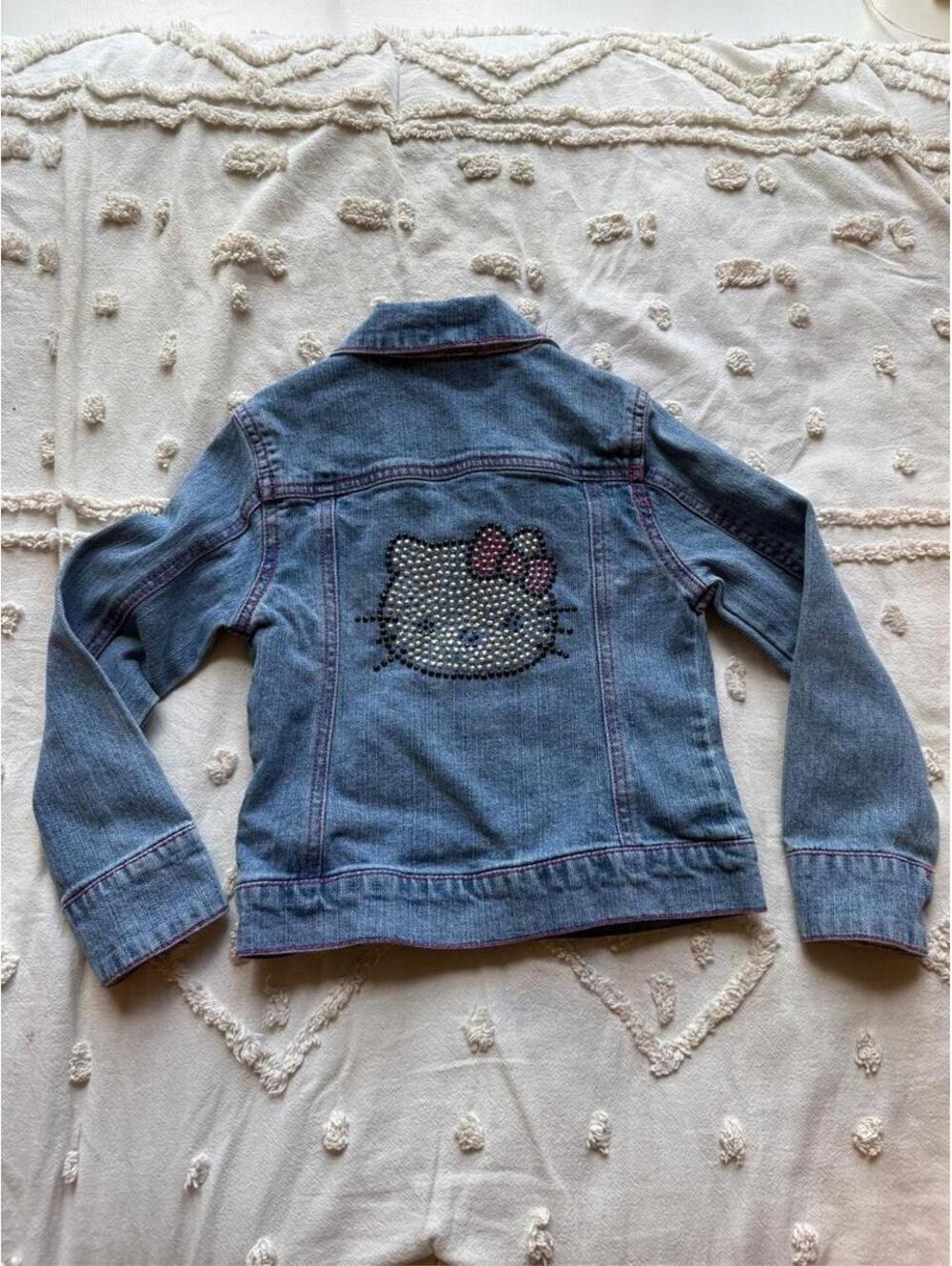 Y2K Hello Kitty Rhinestone Denim Jacket - Picture 2 of 7